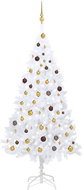 Shumee Umělý vánoční stromek s LED a sadou koulí bílý 210 cm PVC, 3077542 - Christmas Tree