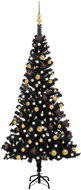 Shumee Umělý vánoční stromek s LED a sadou koulí černý 180 cm PVC, 3077504 - Christmas Tree