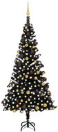 Shumee Umělý vánoční stromek s LED a sadou koulí černý 210 cm PVC, 3077505 - Christmas Tree