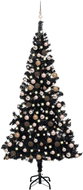 Shumee Umělý vánoční stromek s LED a sadou koulí černý 210 cm PVC, 3077591 - Christmas Tree