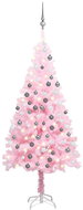 Shumee Umělý vánoční stromek s LED a sadou koulí růžový 150 cm PVC - Christmas Tree