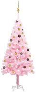 Shumee Umělý vánoční stromek s LED a sadou koulí růžový 180 cm PVC - Christmas Tree