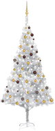 Shumee Umělý vánoční stromek s LED a sadou koulí stříbrný 240 cm PET, 3077526 - Christmas Tree