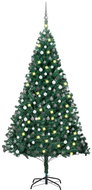 Shumee Umělý vánoční stromek s LED a sadou koulí zelený 210 cm PVC - Christmas Tree
