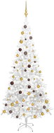 Shumee Umělý vánoční stromek s LED osvětlením L 240 cm bílý, 3077496 - Christmas Tree