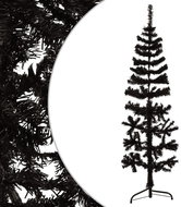 Shumee Úzký umělý poloviční vánoční stromek se stojanem černý 150 cm - Christmas Tree