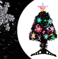 Shumee Vánoční strom s LED vločkami černý 64 cm optické vlákno - Christmas Tree