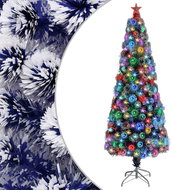Shumee Vánoční stromek LED osvětlení bílý modrý 210 cm optické vlákno - Christmas Tree