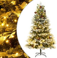 Shumee Vánoční stromek s LED a borovými šiškami zelený 195 cm PVC a PE - Christmas Tree