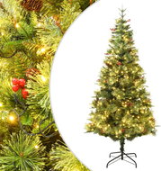 Shumee Vánoční stromek s LED a borovými šiškami zelený 225 cm PVC a PE, 3094558 - Christmas Tree