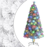 Shumee Vánoční stromek s LED osvětlením bílý 120 cm optické vlákno - Christmas Tree