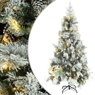Shumee Vánoční stromek s LED zasněžený s šiškami 225 cm PVC a PE - Christmas Tree