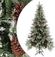 Shumee Vánoční stromek se šiškami zelenobílý 225 cm PVC a PE - Christmas Tree