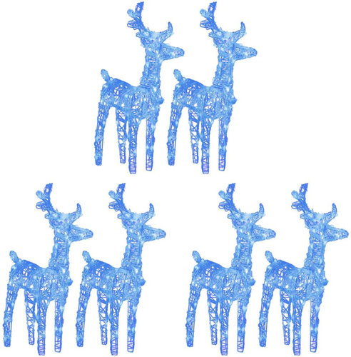 Shumee Christmas Reindeer 6 pcs, 240 blue LEDs acrylic - Christmas Lights - Main image