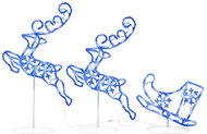 Shumee acrylic Christmas flying reindeer and sleigh 260 × 21 × 87 cm blue - Christmas Lights