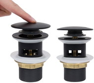 SHUMEE Basin drain with overflow black 6,4 × 6,4 × 9,1 cm - Sink Waste Outlet