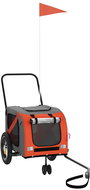 Shumee Dog bike trolley orange and black oxford fabric and iron XXXV - Dog Bicycle Trailer