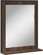 Shumee Bathroom mirror with shelf brown oak 50 × 12 × 60 cm composite - Mirror