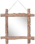 Shumee Zrkadlo z polienok prírodné 70 × 70 cm masívne recyklované drevo - Zrkadlo