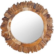 Shumee Nástěnné 60 cm teak kulaté - Zrcadlo
