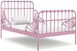 Shumee Predĺžiteľný rám postele – ružový, kov, 80 × 130/200 cm - Rám postele