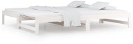 Shumee Výsuvná posteľ – biela, 2× (80 × 200) cm, masívna borovica - Posteľ
