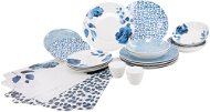 SIAKI Dining Set 24 pcs Blue All (18 Plates, 4 Place Mats, Salt/Pepper) - Dish Set