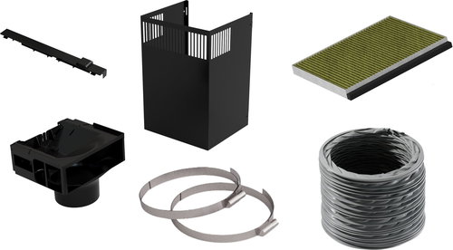 SIEMENS LZ11FBI16 long-life Clean Air for recirculation operation set with chimney (black) - Cooker Hood Filter - Main image