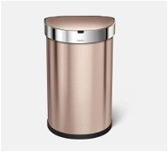 Simplehuman Contactless 45l bin, half-round, rose gold, pocket for bags - Contactless Waste Bin