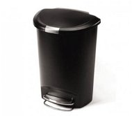 Simplehuman pedálos kuka 50 literes, félkör alakú, műanyag, fekete - Szemetes