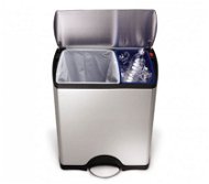 Simplehuman Recycled Waste Trash 30/16l, rectangular, matt steel, FPP - Rubbish Bin