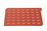 Silikomart Silikonová podložka na pečení Makronek ve tvaru srdce Silikomart Heart Terracotta - Forma na pečenie