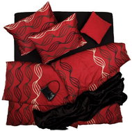 SCANquilt bed linen SATEN spirals red-black - Bed Linen