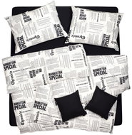 SCANquilt bed linen KLASIK DESIGN passengers-newspaper cream-black - Bed Linen