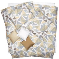 SCANquilt bed linen SATEN PLUS triangles white-beige-gray - Bed Linen