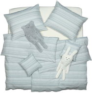 SCANquilt bed linen KREP lace stripes gray-white - Bed Linen