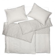 SCANquilt bed linen KLASIK DESIGN dots & stripes beige-white - Bed Linen
