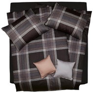 SCANquilt bed linen SATÉN DESIGN checks black-brown - Bed Linen