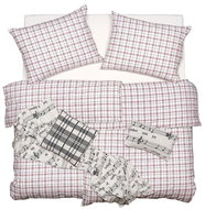 SCANquilt bed linen KLASIK SOFT plaid white-red - Bed Linen