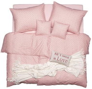 SCANquilt bed linen FLANEL pink hearts - Bed Linen