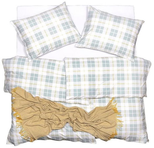 SCANquilt bed linen FLANEL white-greenish - Bed Linen - Main image