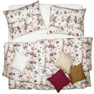 SCANquilt bed linen KREP burgundy cream-ruby - Bed Linen