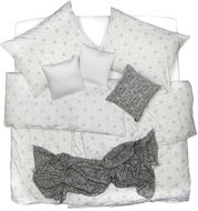 SCANquilt bedding SATIN PLUS flakes white-grey - Bed Linen