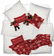 SCANquilt bed linen KLASIK flakes white and red - Bed Linen