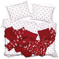 SCANquilt povlečení FLANEL vločky bíločervená - Povlečení