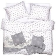 SCANquilt bed linen JERSEY snowmen red and white - Bed Linen
