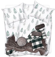 SCANquilt bedding SATIN PLUS woods white-green - Bed Linen