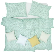 SCANquilt bed linen KLASIK daisies green and white 140 × 200/70 × 90 cm - Bed Linen