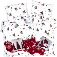 SCANquilt bedding KLASIK SOFT snowman white-green 140 × 200/70 × 90 cm - Bed Linen