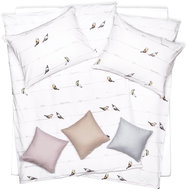 SCANquilt bed linen KLASIK DESIGN birds love joy white 140 × 200/70 × 90 cm - Bed Linen